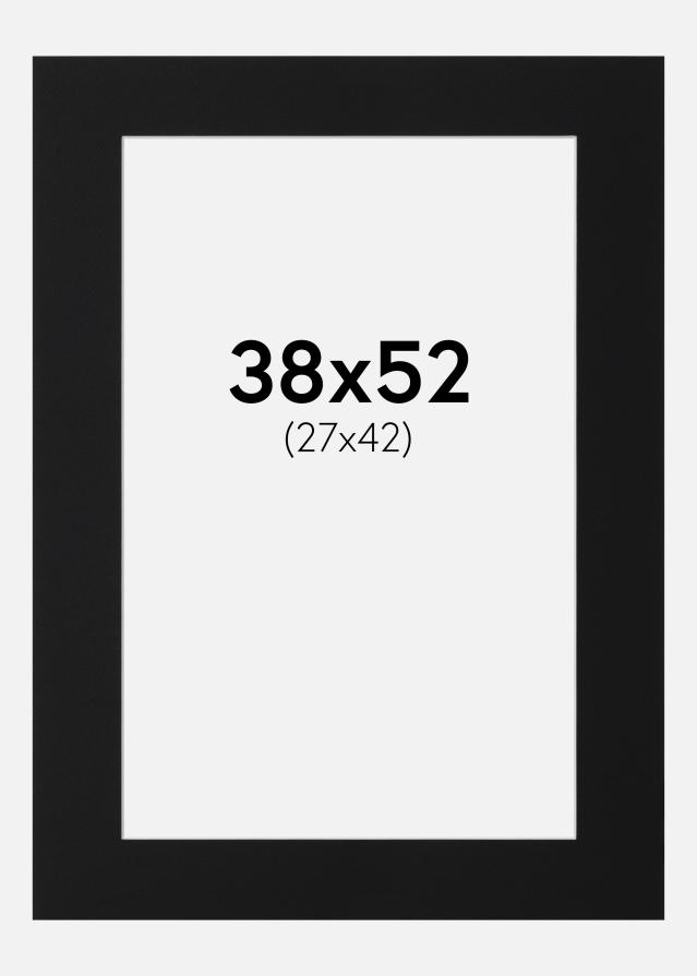 Passepartout Svart Standard (Hvit kjerne) 38x52 cm (27x42)