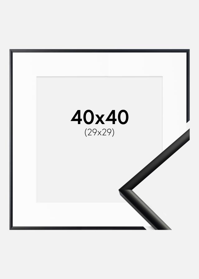 Ramme New Lifestyle Matt Svart 40x40 cm - Passepartout Hvit 30x30 cm