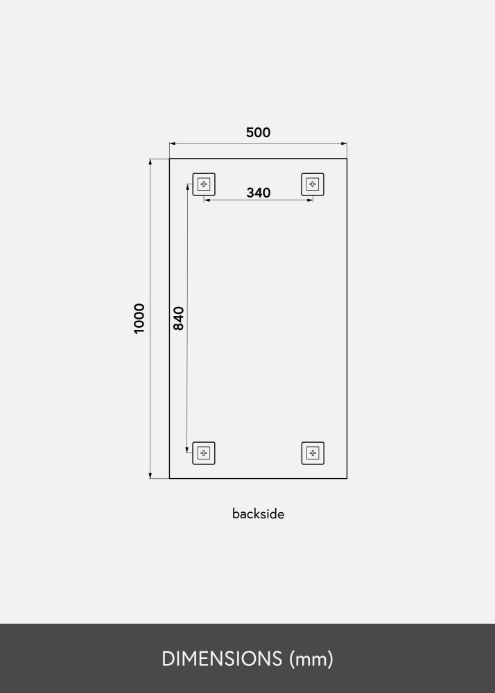 KAILA Speil Sharp 50x100 cm