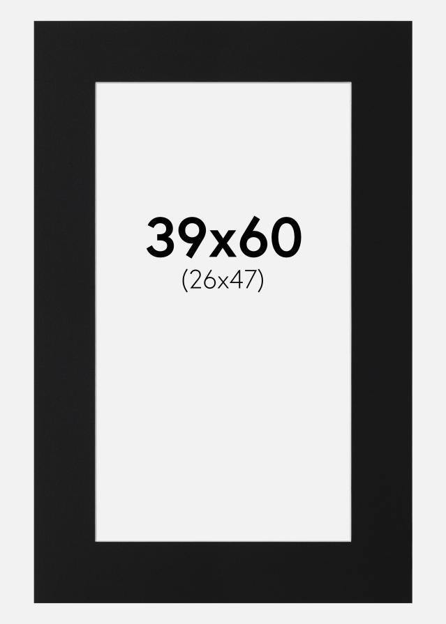 Passepartout Svart Standard (Hvit kjerne) 39x60 cm (26x47)