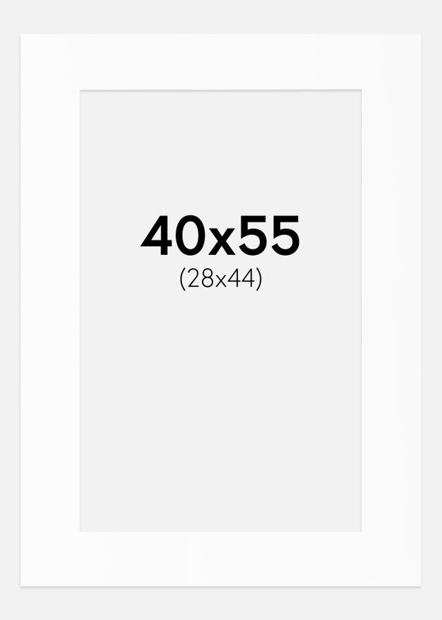 Passepartout Hvit Standard (Hvit kerne) 40x55 cm (28x44)
