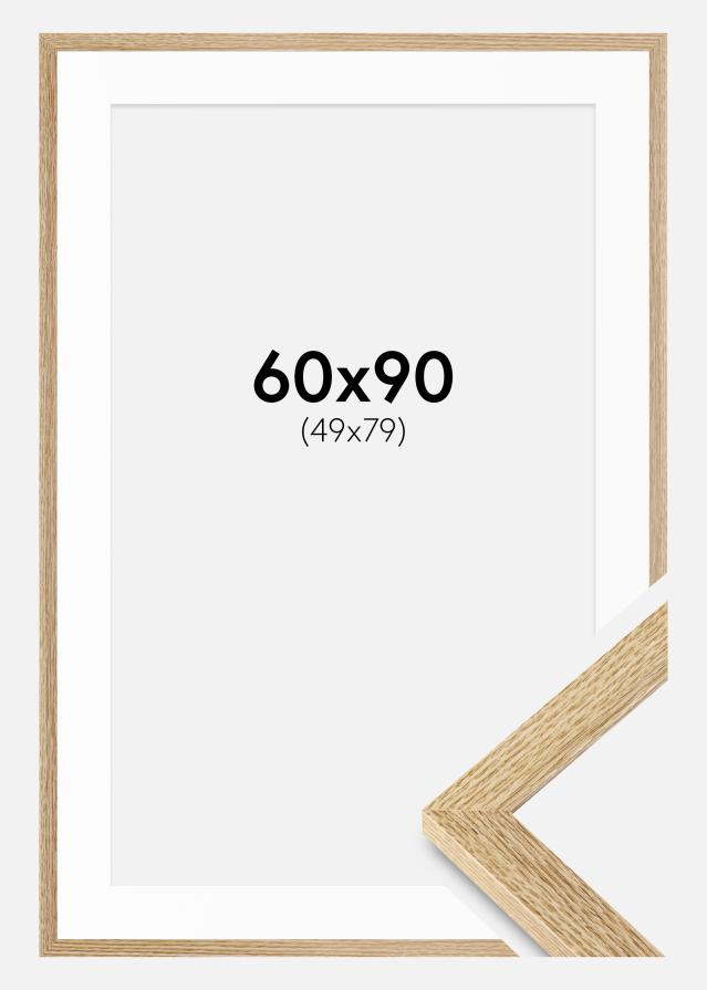 Ramme Selection Eik 60x90 cm - Passepartout Hvit 50x80 cm