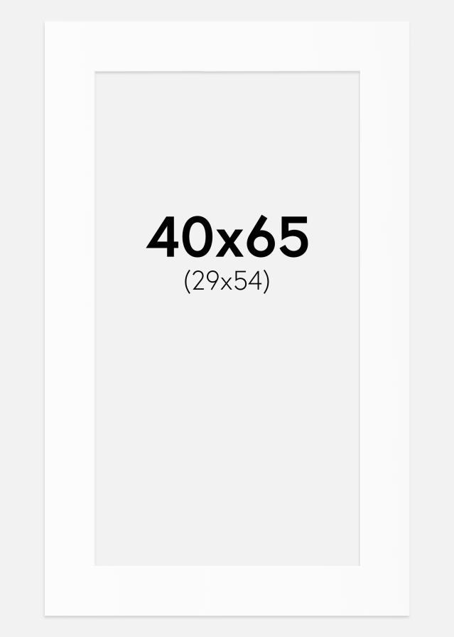 Passepartout Hvit Standard (Hvit kerne) 40x65 cm (29x54)