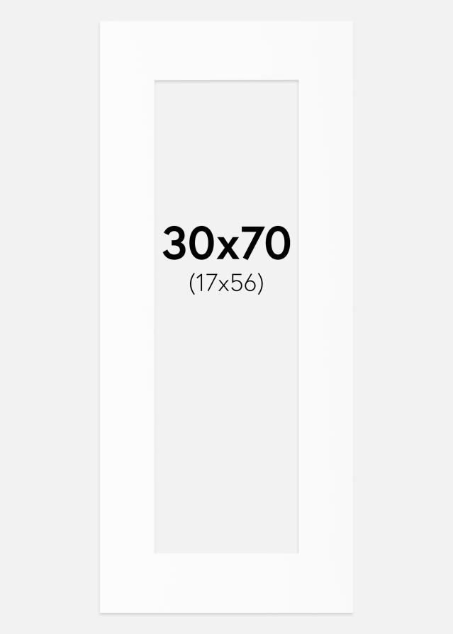 Passepartout Hvit Standard (Hvit kerne) 30x70 cm (17x56)