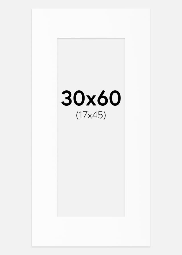 Passepartout Hvit Standard (Hvit kerne) 30x60 cm (17x45)