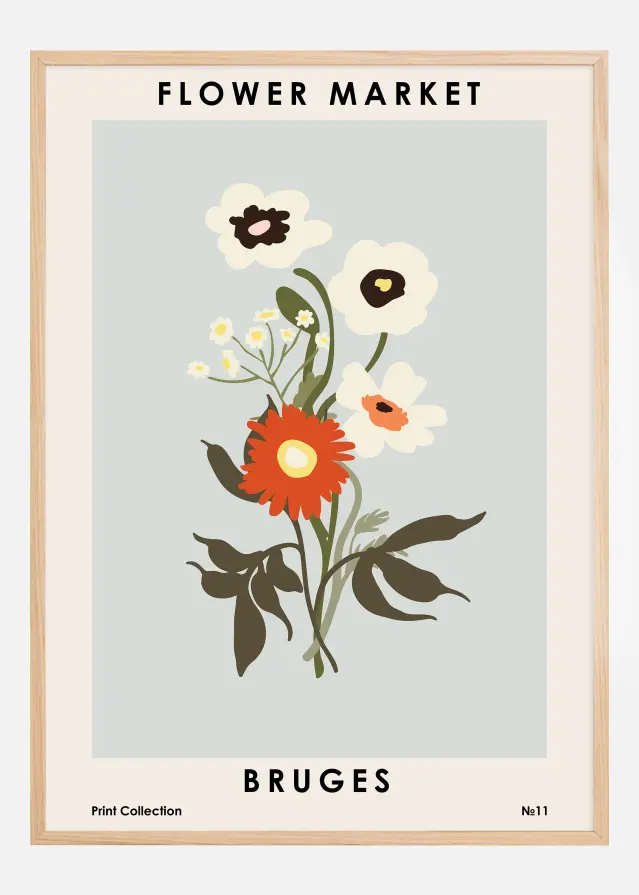 Flower Market Bruges Plakat