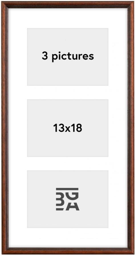 Horndal Collageramme IX Valnøtt - 3 Bilder (13x18 cm)