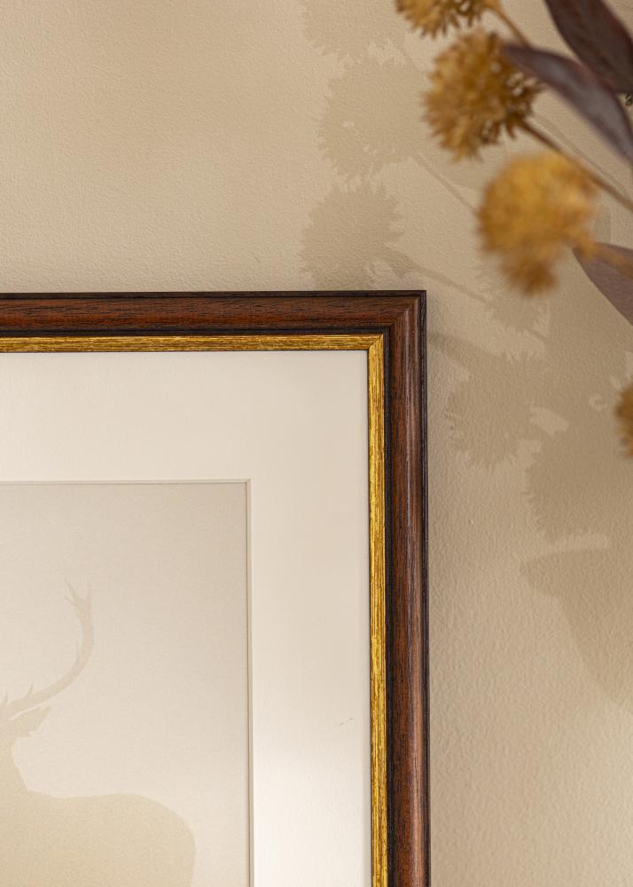 Ramme Siljan Brun 45x45 cm - Passepartout Hvit 14x14 inches