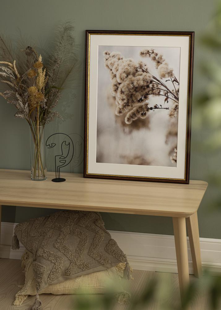 Ramme Siljan Brun 45x45 cm - Passepartout Hvit 14x14 inches