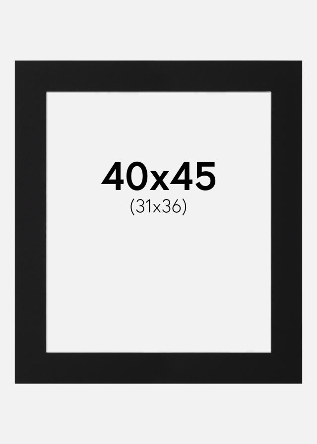 Passepartout Svart Standard (Hvit kjerne) 40x45 cm (31x36)