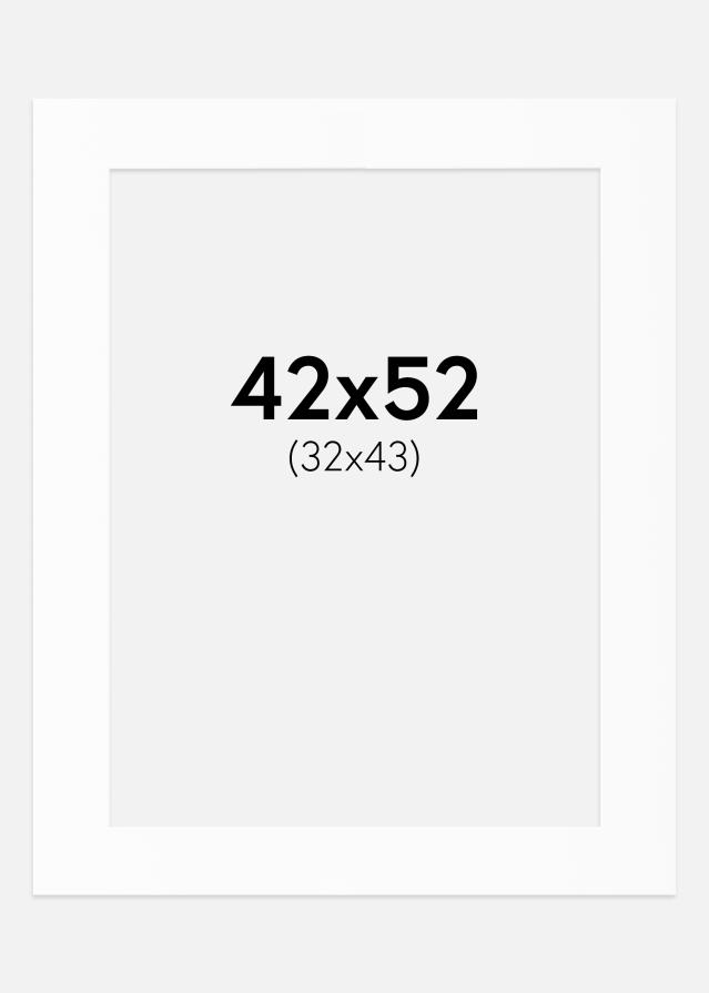Passepartout Hvit Standard (Hvit kerne) 42x52 cm (32x43)