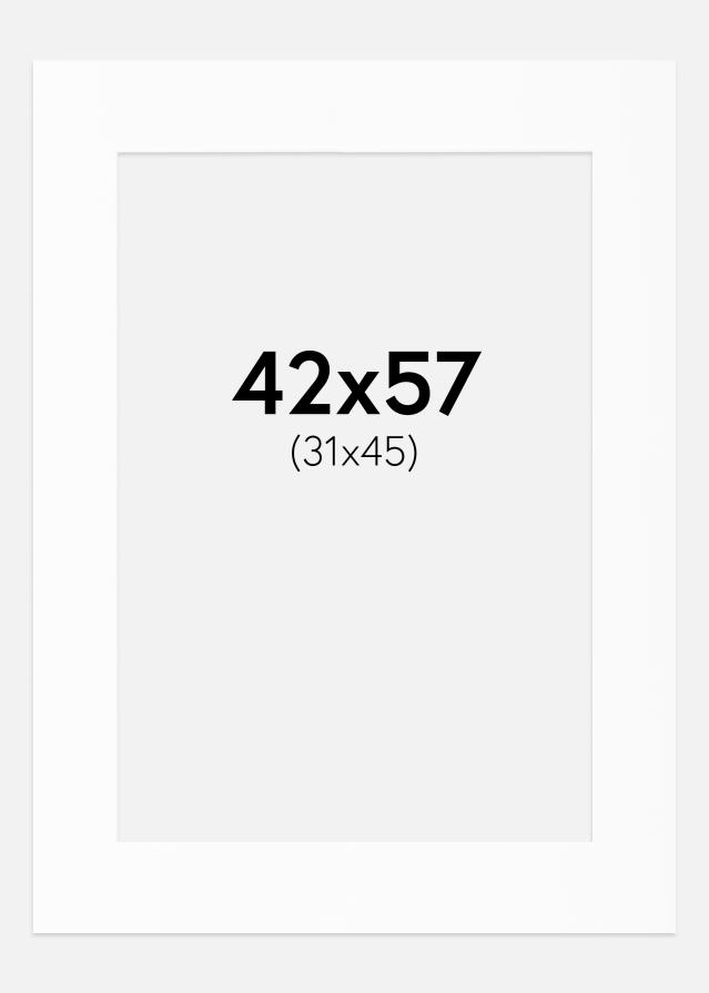 Passepartout Hvit Standard (Hvit kerne) 42x57 cm (31x45)