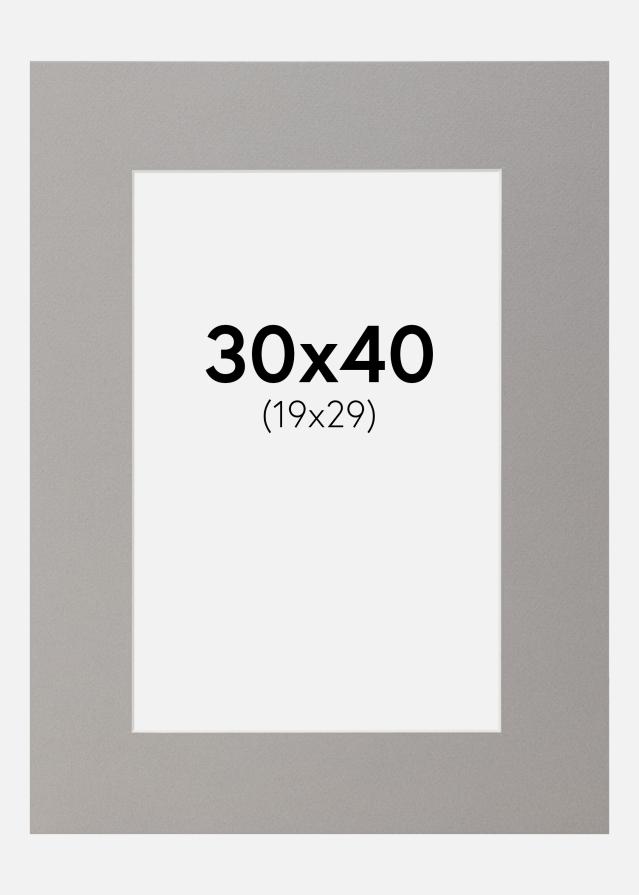 Passepartout Grå 30x40 cm (19x29)