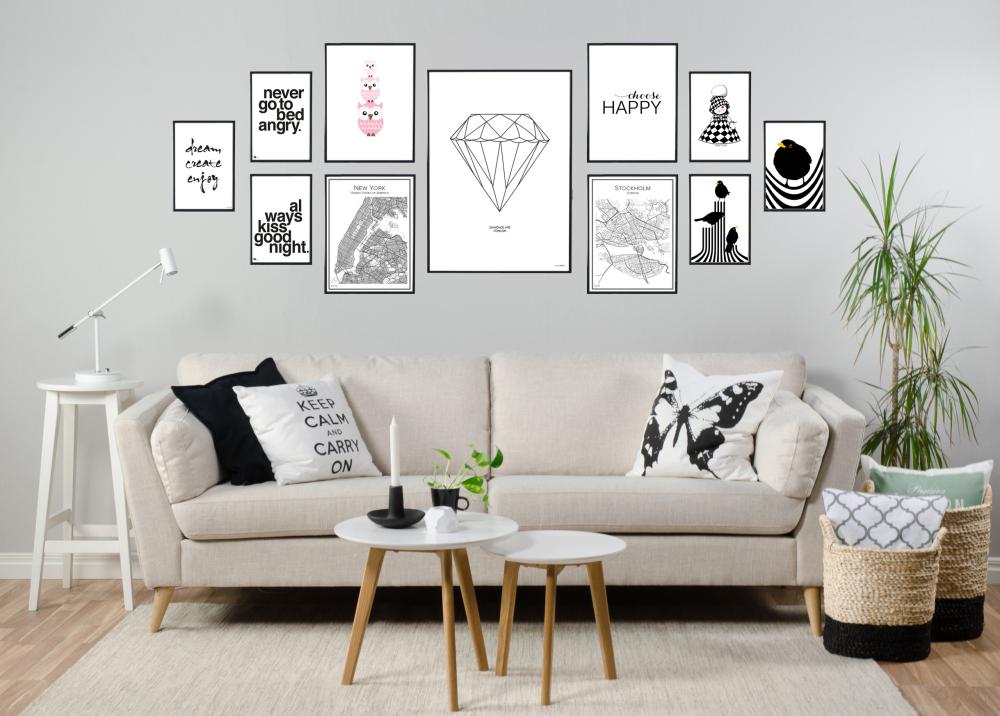 Choose happy - Svart Plakat