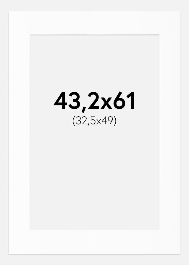 Passepartout Hvit Standard (Hvit kerne) 43,2x61 cm (32,5x49)