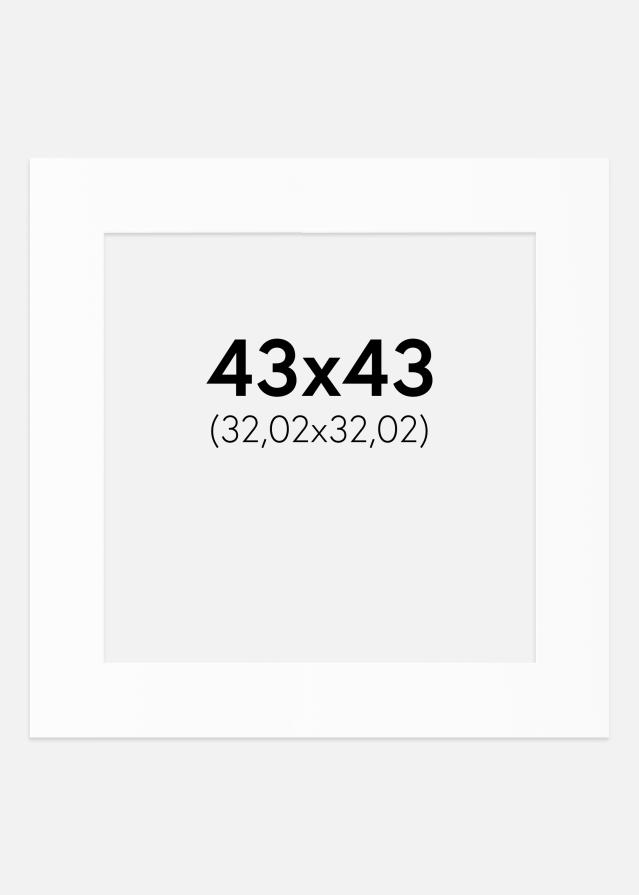 Passepartout Hvit Standard (Hvit kerne) 43x43 cm (32,02x32,02)