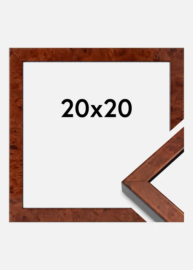 Ramme Hermes Akrylglass Burr Walnut 20x20 cm