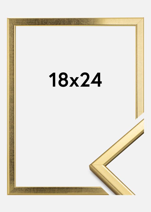 Ramme Slim Matt Antirefleksglass Gull 18x24 cm