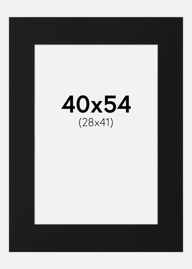 Passepartout Svart Standard (Hvit kjerne) 40x54 cm (28x41)