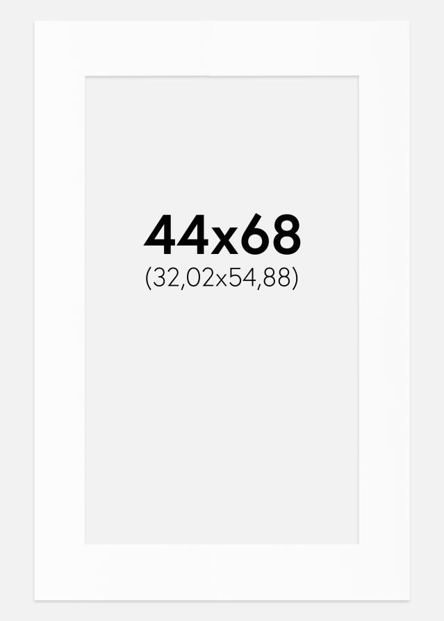 Passepartout Hvit Standard (Hvit kerne) 44x68 cm (32,02x54,88)