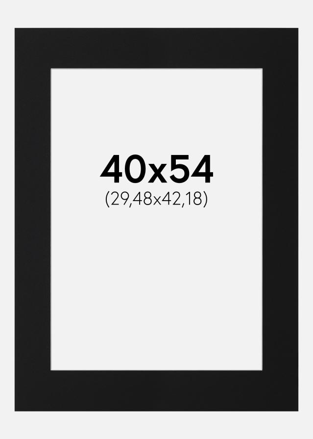 Passepartout Svart Standard (Hvit kjerne) 40x54 cm (29,48x42,18)