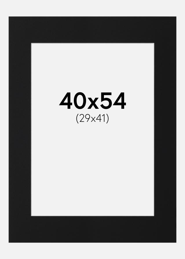 Passepartout Svart Standard (Hvit kjerne) 40x54 cm (29x41)
