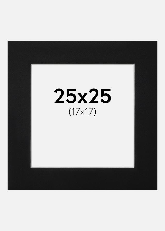 Passepartout Svart Standard (Hvit kjerne) 25x25 cm (17x17)