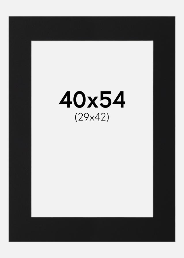 Passepartout Svart Standard (Hvit kjerne) 40x54 cm (29x42)