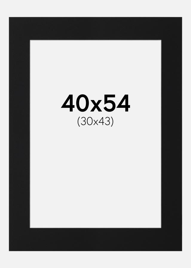 Passepartout Svart Standard (Hvit kjerne) 40x54 cm (30x43)