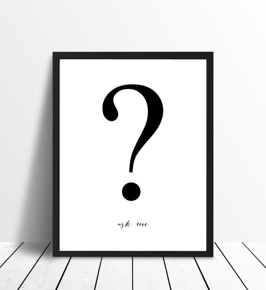 Ask me - Hvit med svart trykk