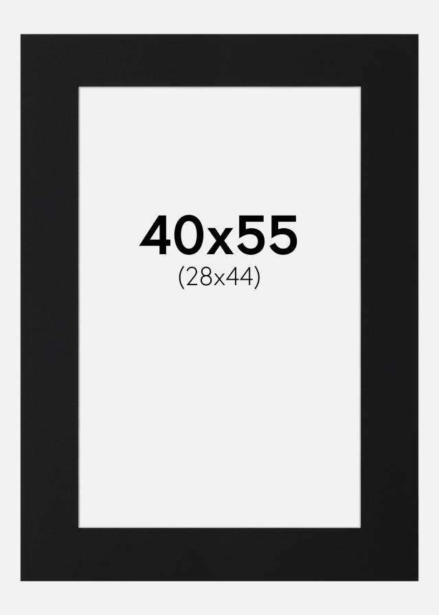 Passepartout Svart Standard (Hvit kjerne) 40x55 cm (28x44)