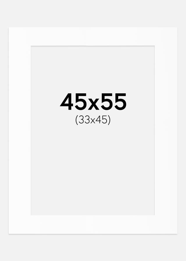 Passepartout Hvit Standard (Hvit kerne) 45x55 cm (33x45)
