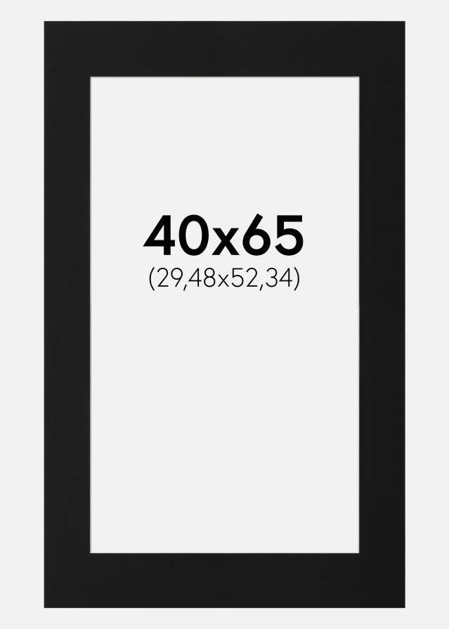 Passepartout Svart Standard (Hvit kjerne) 40x65 cm (29,48x52,34)