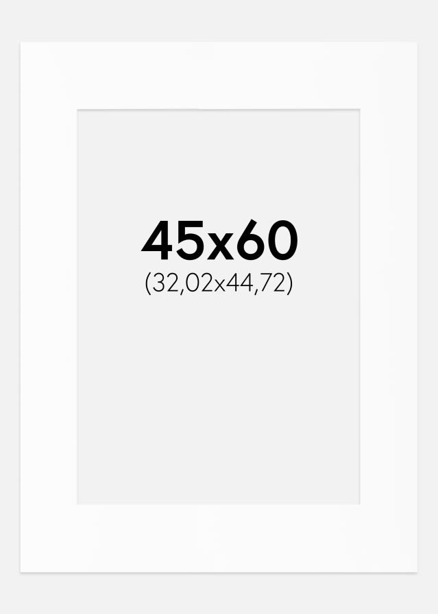 Passepartout Hvit Standard (Hvit kerne) 45x60 cm (32,02x44,72)