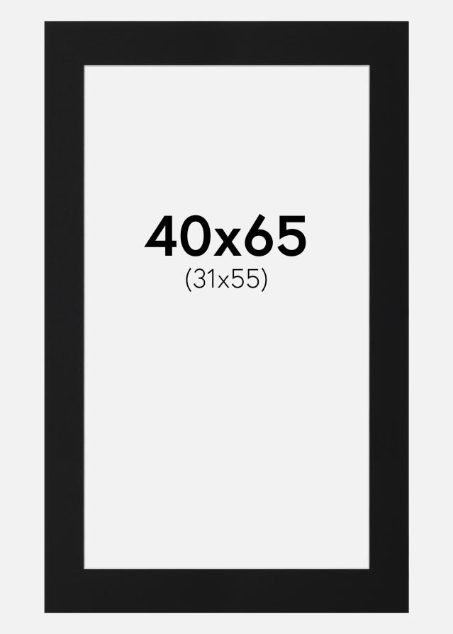 Passepartout Svart Standard (Hvit kjerne) 40x65 cm (31x55)