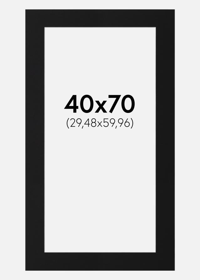 Passepartout Svart Standard (Hvit kjerne) 40x70 cm (29,48x59,96)