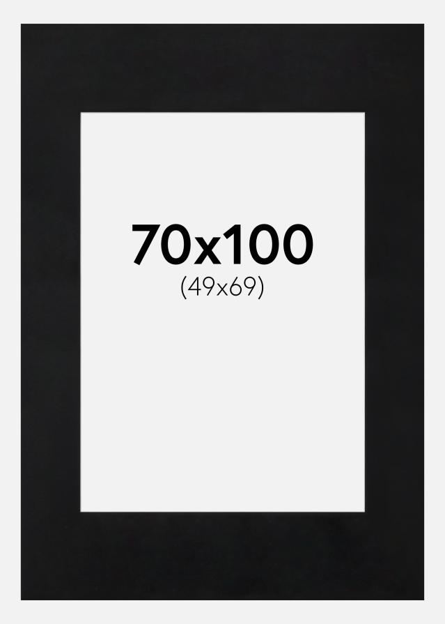 Passepartout Svart Standard (Hvit kjerne) 70x100 cm (49x69)