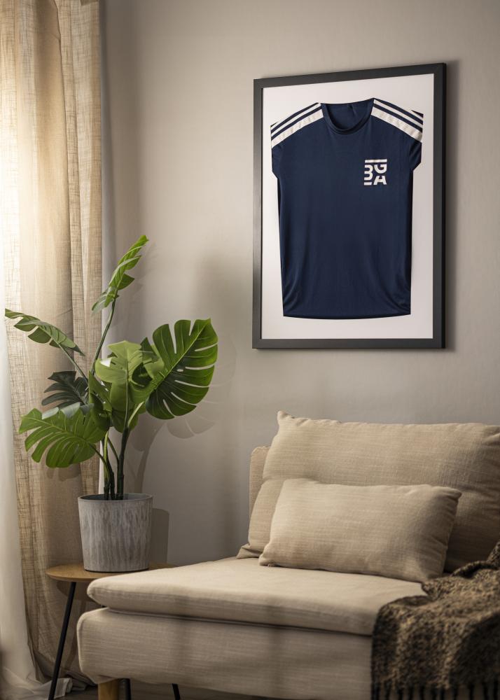 Ramme Jersey Box Akrylglass Svart/Hvit 60x80 cm