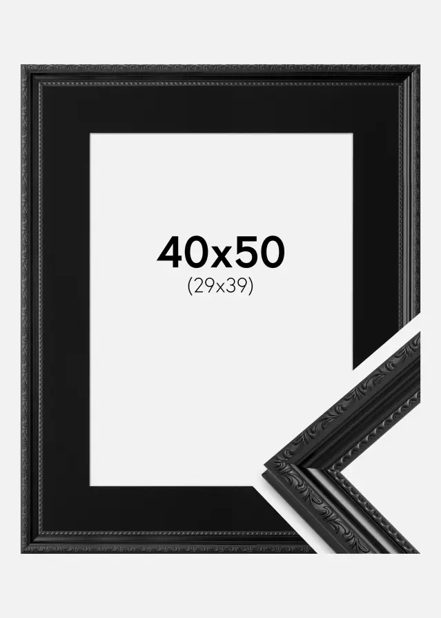 Ramme Abisko Svart 40x50 cm - Passepartout Svart 30x40 cm
