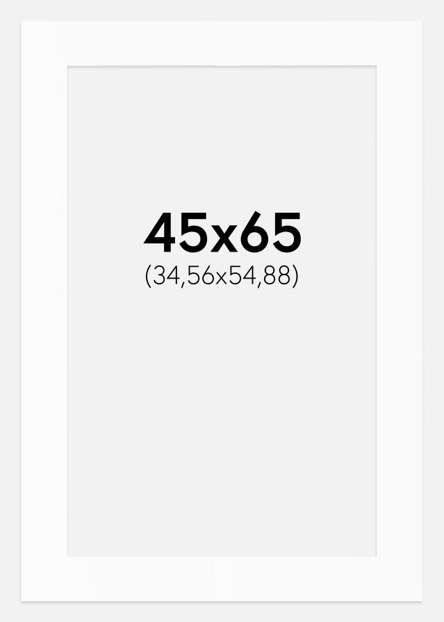 Passepartout Hvit Standard (Hvit kerne) 45x65 cm (34,56x54,88)