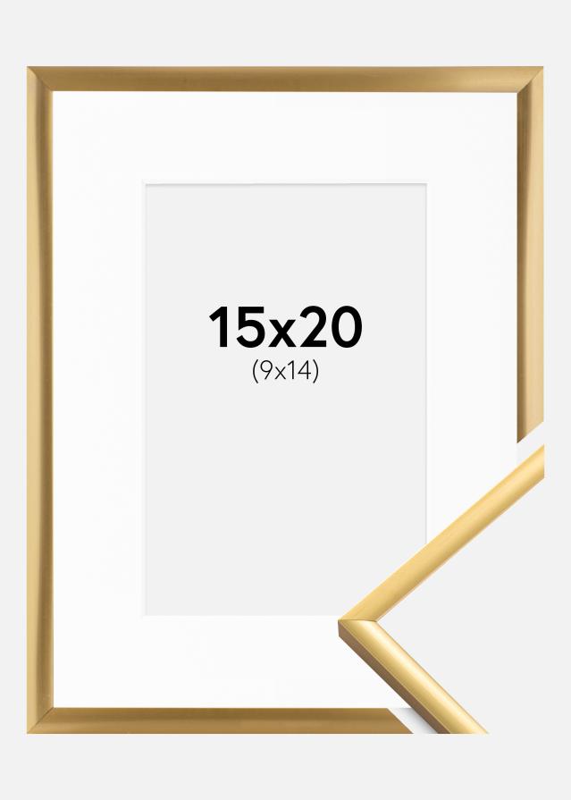 Ramme New Lifestyle Shiny Gold 15x20 cm - Passepartout Hvit 10x15 cm
