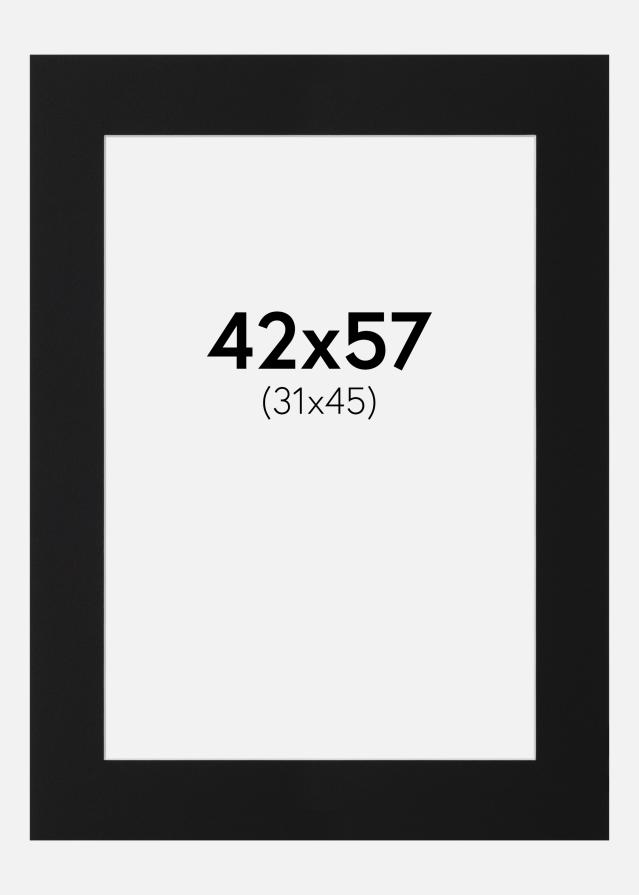 Passepartout Svart Standard (Hvit kjerne) 42x57 cm (31x45)