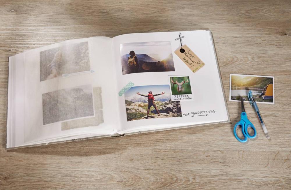 Premium Album Vinrød 38x38 cm (100 Hvite Sider / 50 Ark)