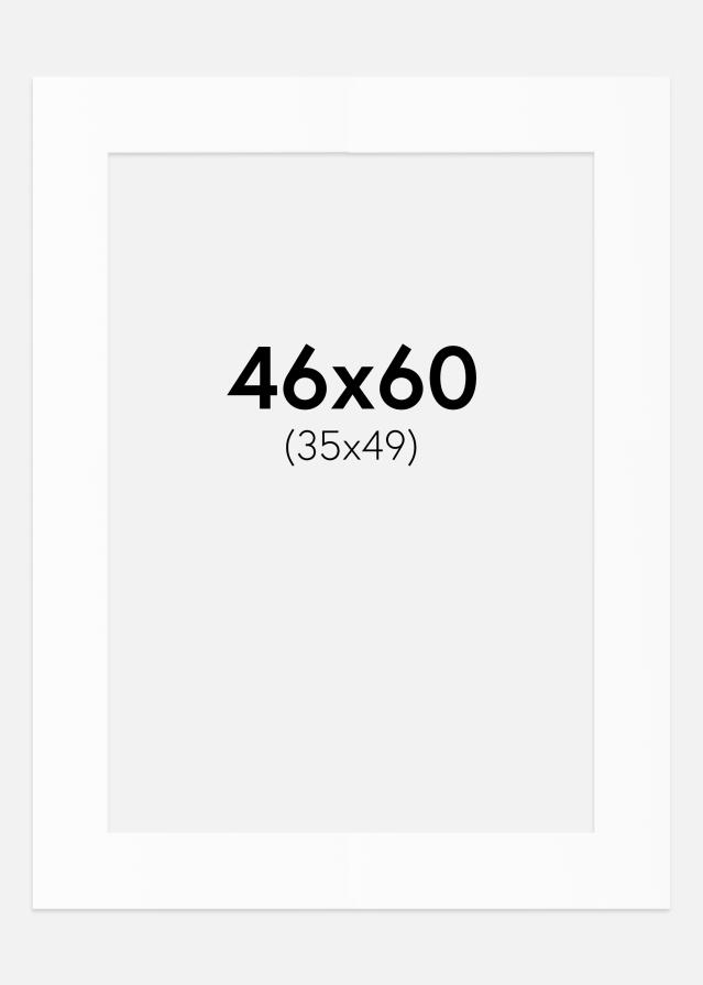 Passepartout Hvit Standard (Hvit kerne) 46x60 cm (35x49)