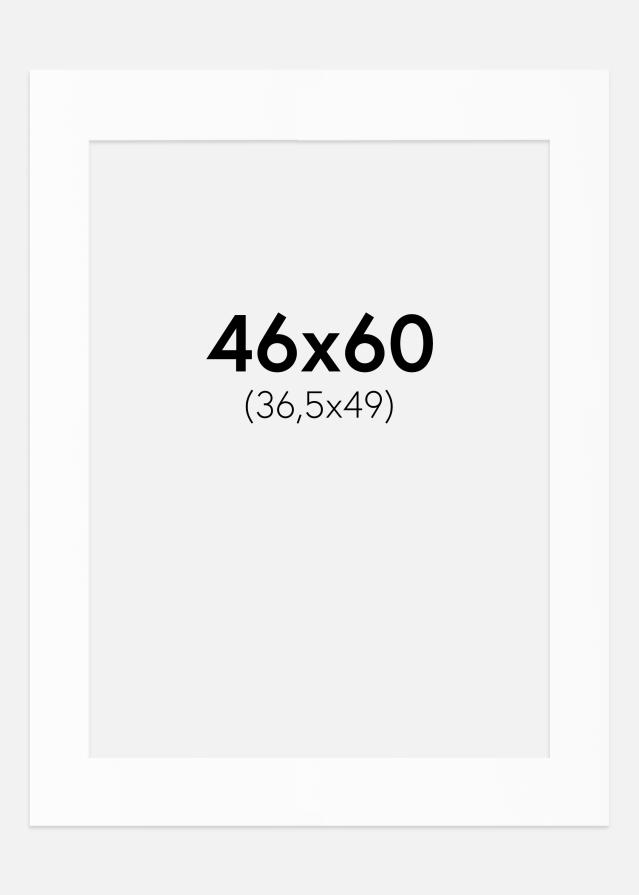 Passepartout Hvit Standard (Hvit kerne) 46x60 cm (36,5x49)