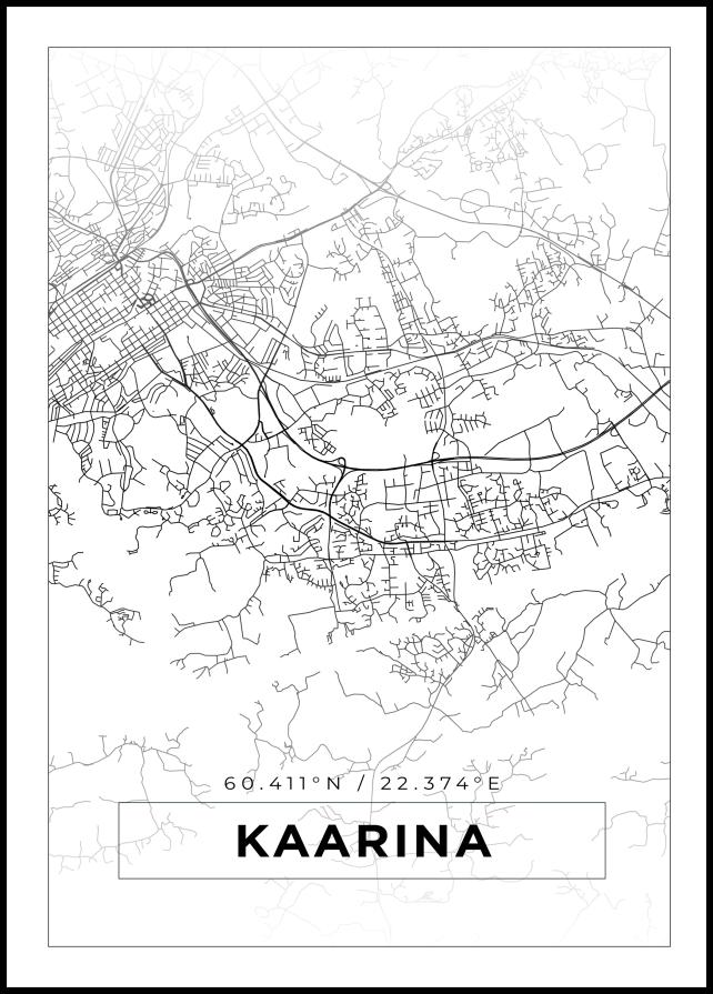 Kart - Kaarina - Hvit Plakat