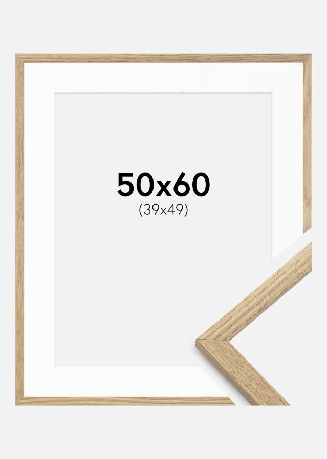Ramme Trendy Eik 50x60 cm - Passepartout Hvit 40x50 cm