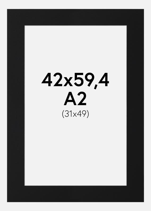 Passepartout Svart Standard (Hvit kjerne) 42x59,4 cm (31x49)