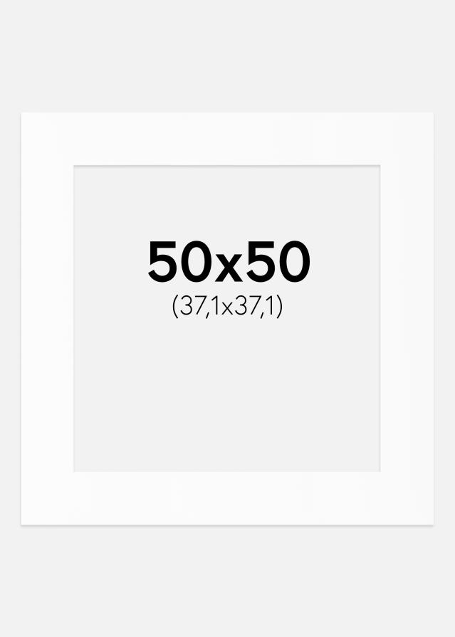 Passepartout Hvit Standard (Hvit kerne) 50x50 cm (37,1x37,1)
