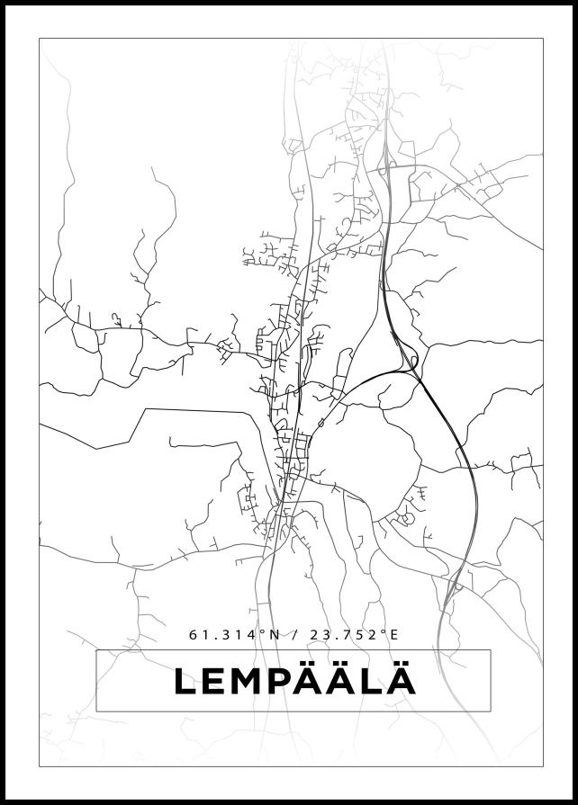 Kart - Lempäälä - Hvit Plakat
